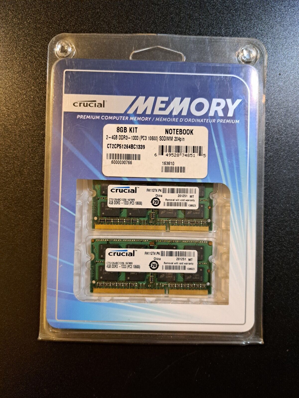 Crucial Kit 8GB (2x 4GB) Laptop Memory