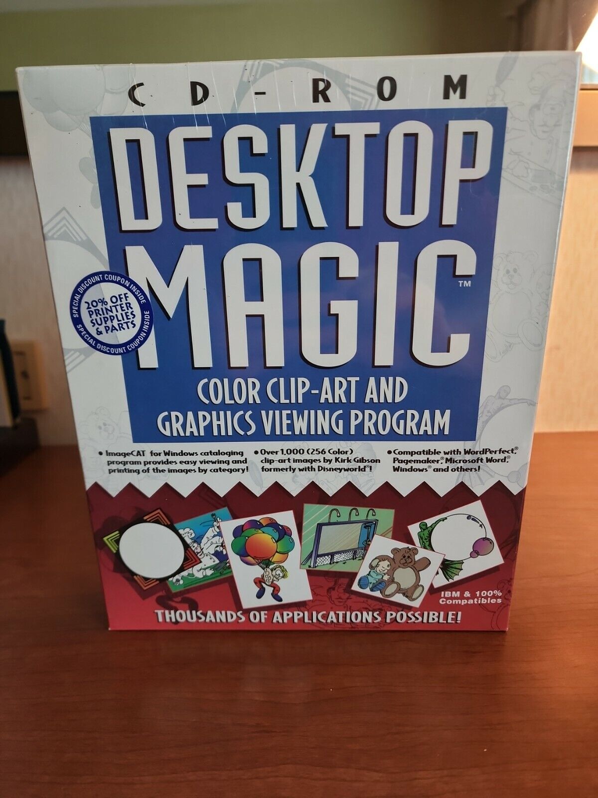 Vintage Desktop Magic Color Clip-Art Graphics Viewing Program Big Box PC CD-ROM