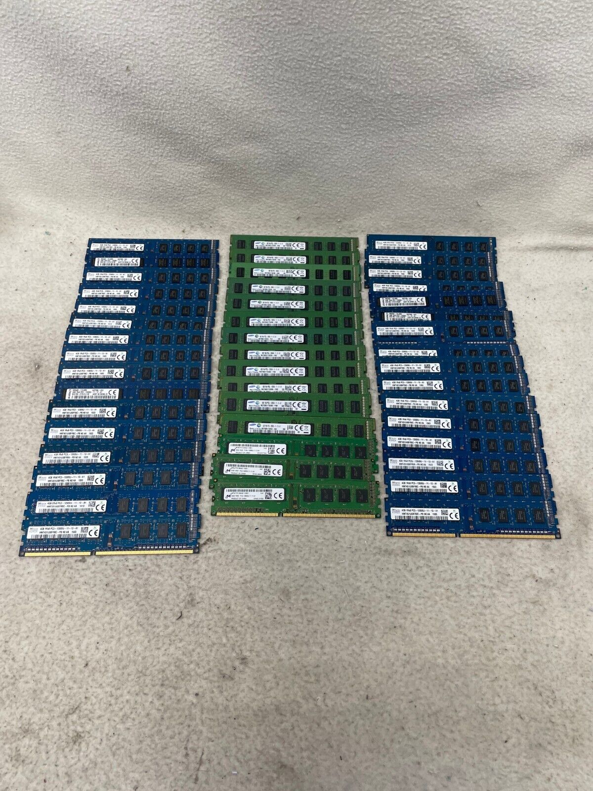 Lot of 47 4gb ddr3 Sticks of Desktop Ram, Various Name Brands & Speeds, Working