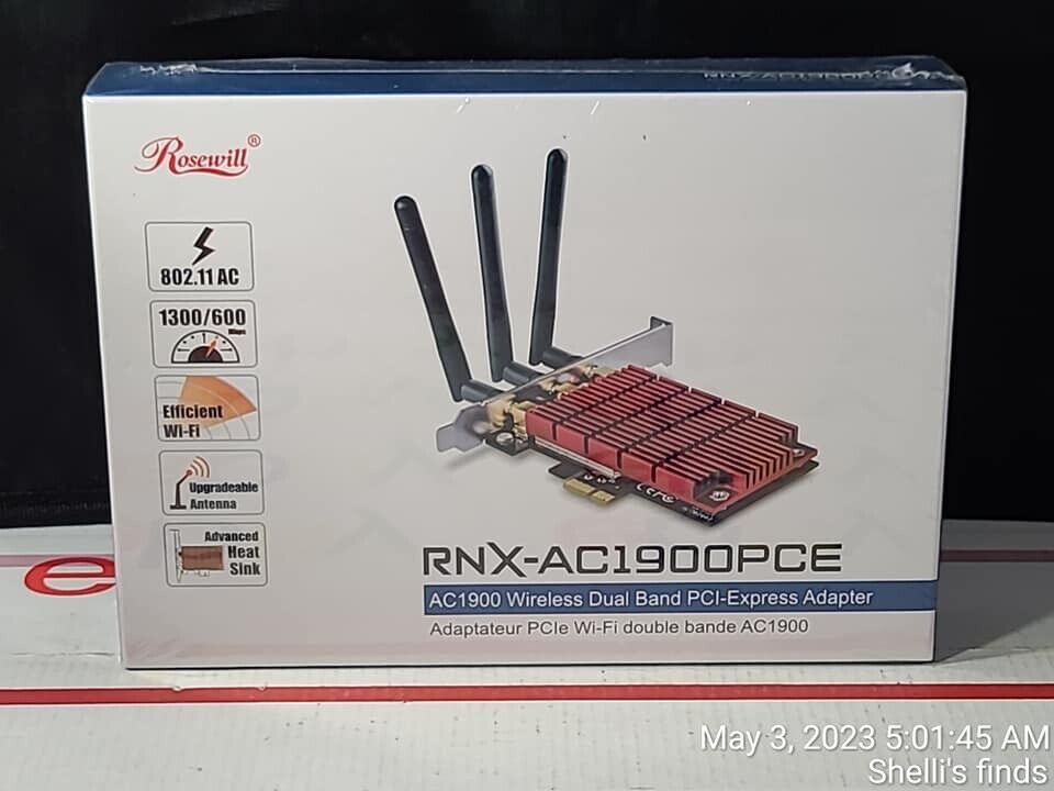 Rosewill RNX-AC1900PCE Rnx-AC1900PCE 802.11AC Dual Band AC1900 PCI Express NIB