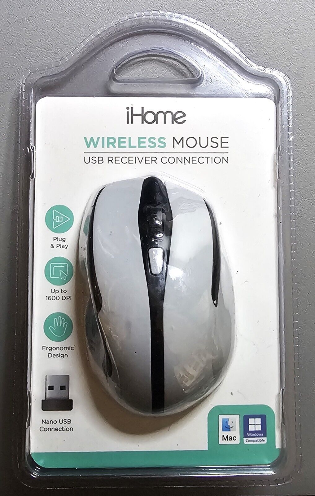 iHome 2.4G 6D Plug & Play 1600 DPI Wireless Mouse