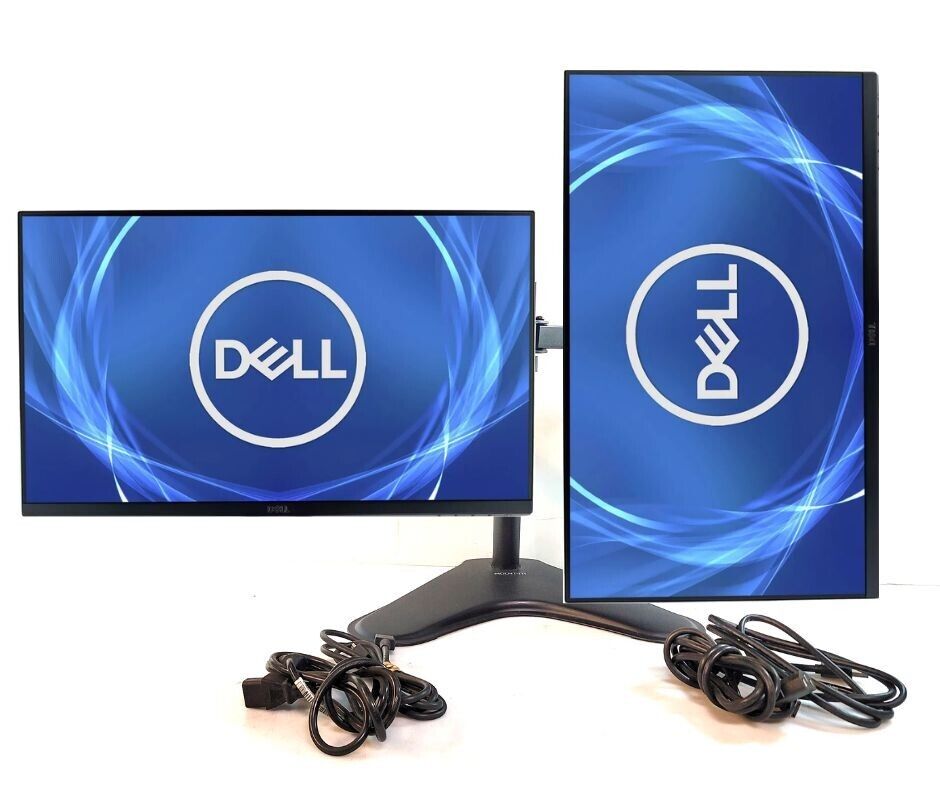 2x Dell UltraSharp P2419H 24inch Edgeless IPS LCD Monitors (GrA) HDMI+Dual Stand