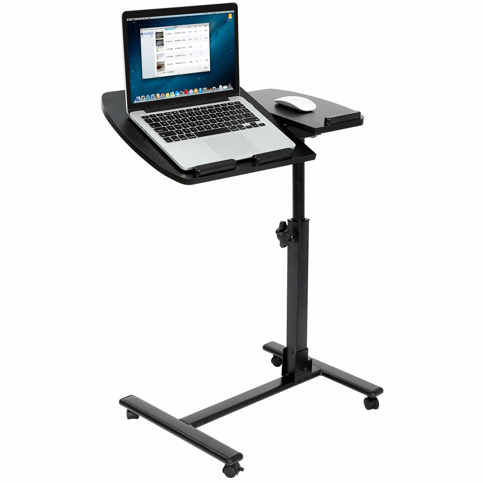 Angle Height Adjustable Rolling Laptop Desk  Notebook Table Stand W/ Casters