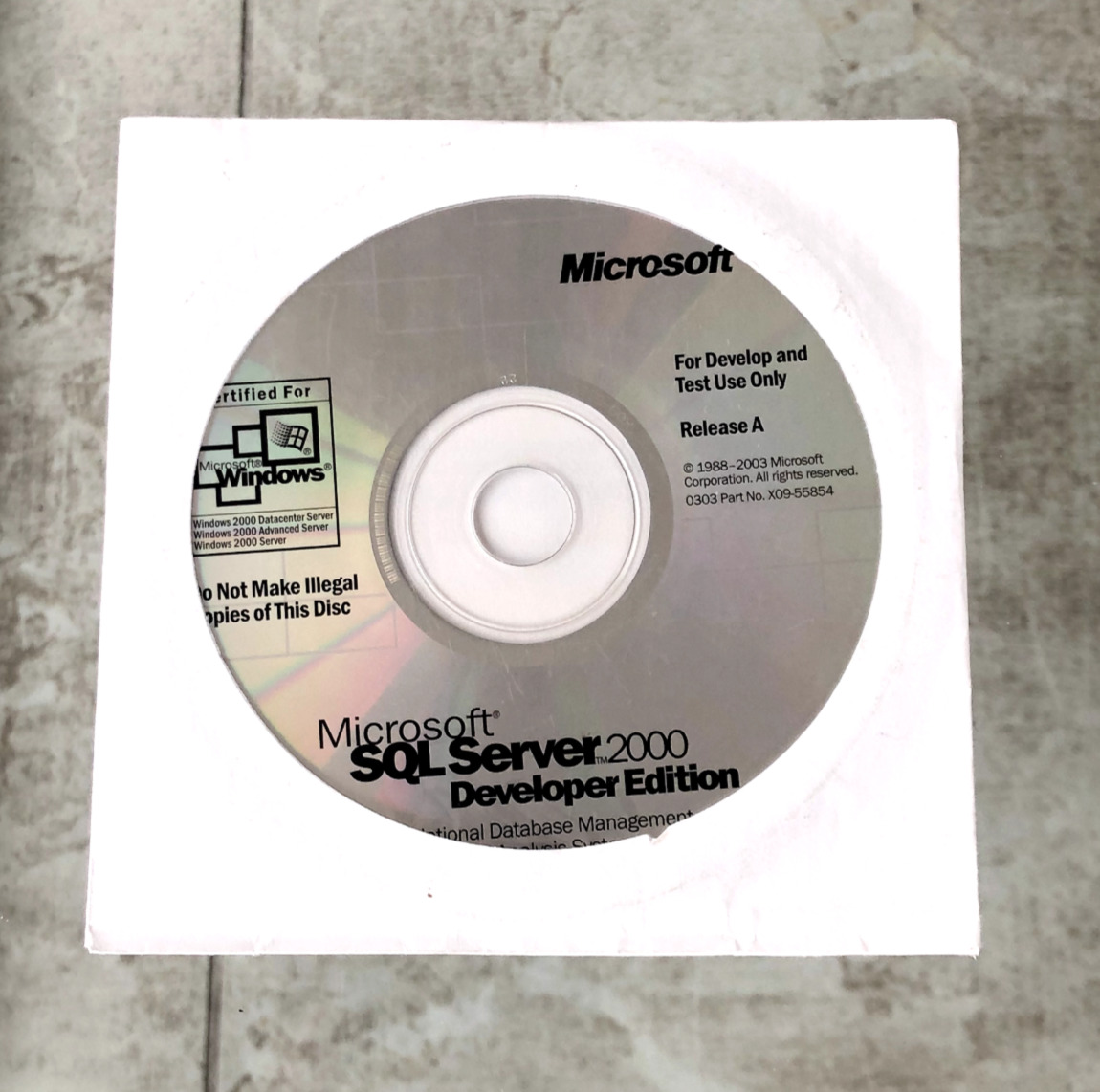 Microsoft SQL Server 2000 Developer Edition Release A With Product Key