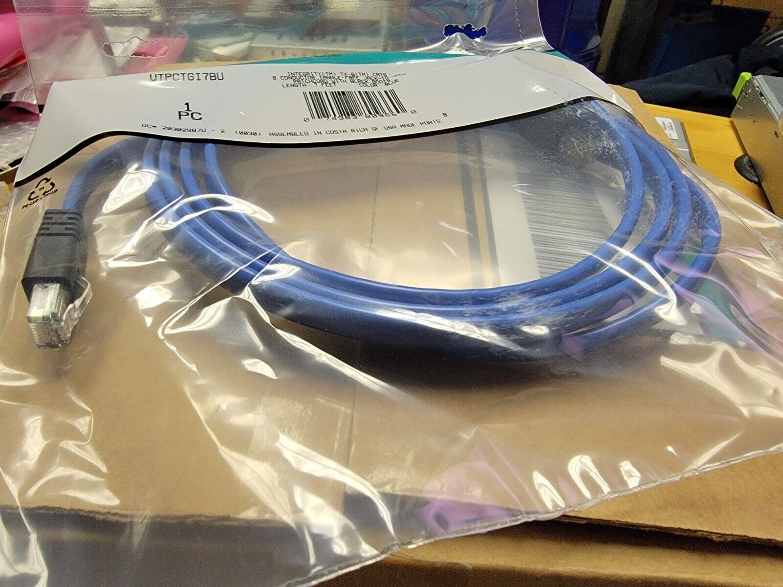 NEW Panduit 10 pk TX6 Cat 6 UTP Copper Patch Cord 10 ft Blue Flat Ethernet Cable