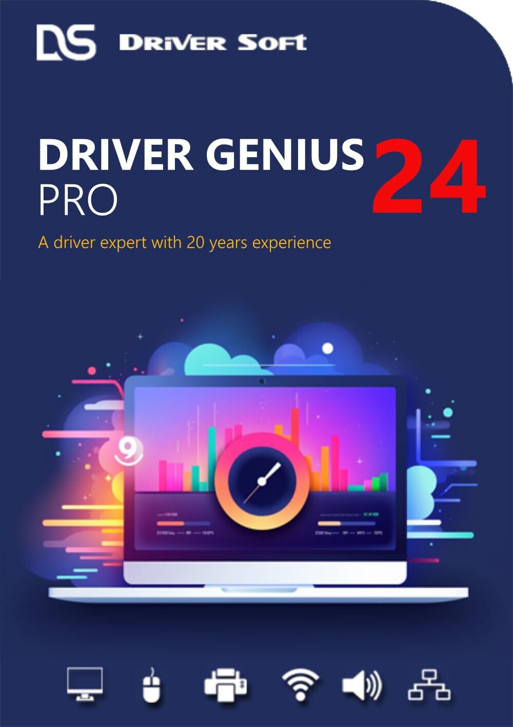 Driver Updater 24 Professional Manage Drivers Repair and Boost PC - 3 PCs 1 Year