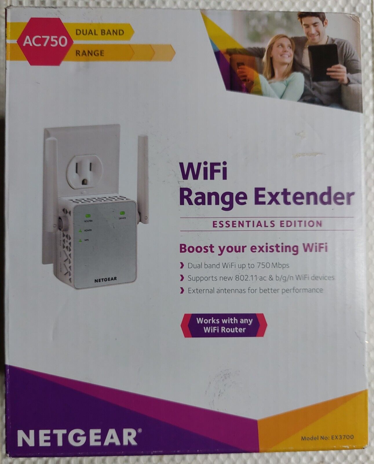 NETGEAR WiFi Range Extender Dual Band 2.4G/5G up to 750 Mbps for any WiFi Router