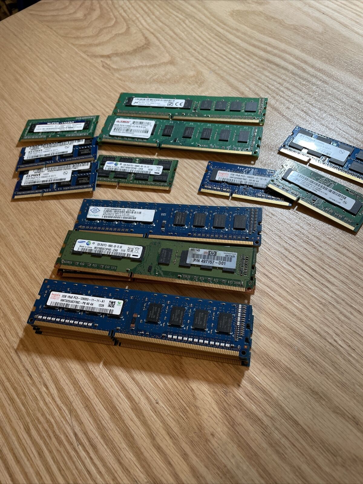 lot of 19 MIX Hynix 2GB PC3-12800U RAM Memory HMT351U6CFR8C-PB
