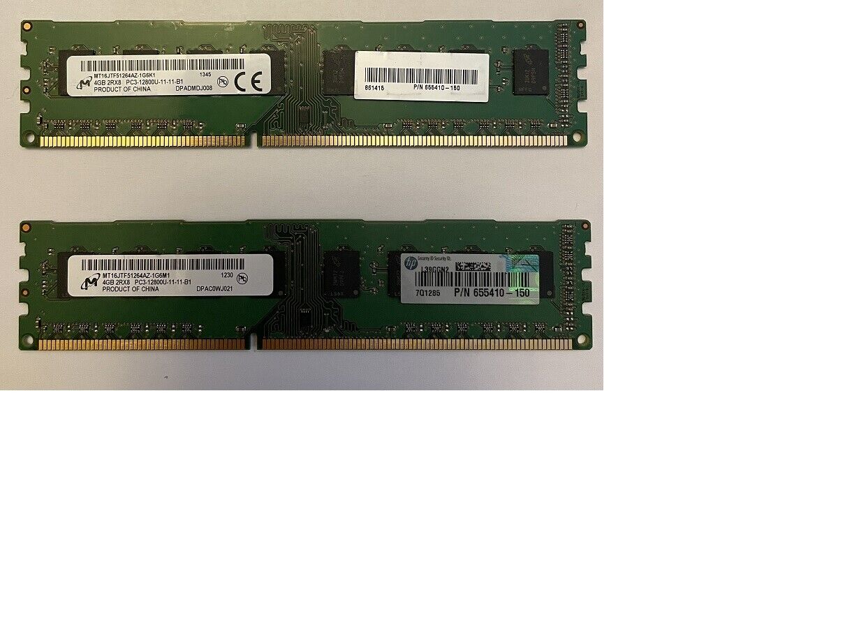 8GB kit Micron 2Rx8 PC3-12800U