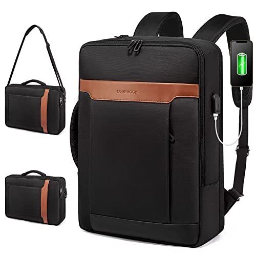 Convertible Laptop Backpack 3 in 1 Messenger Bag Business Briefcases Fits 15....