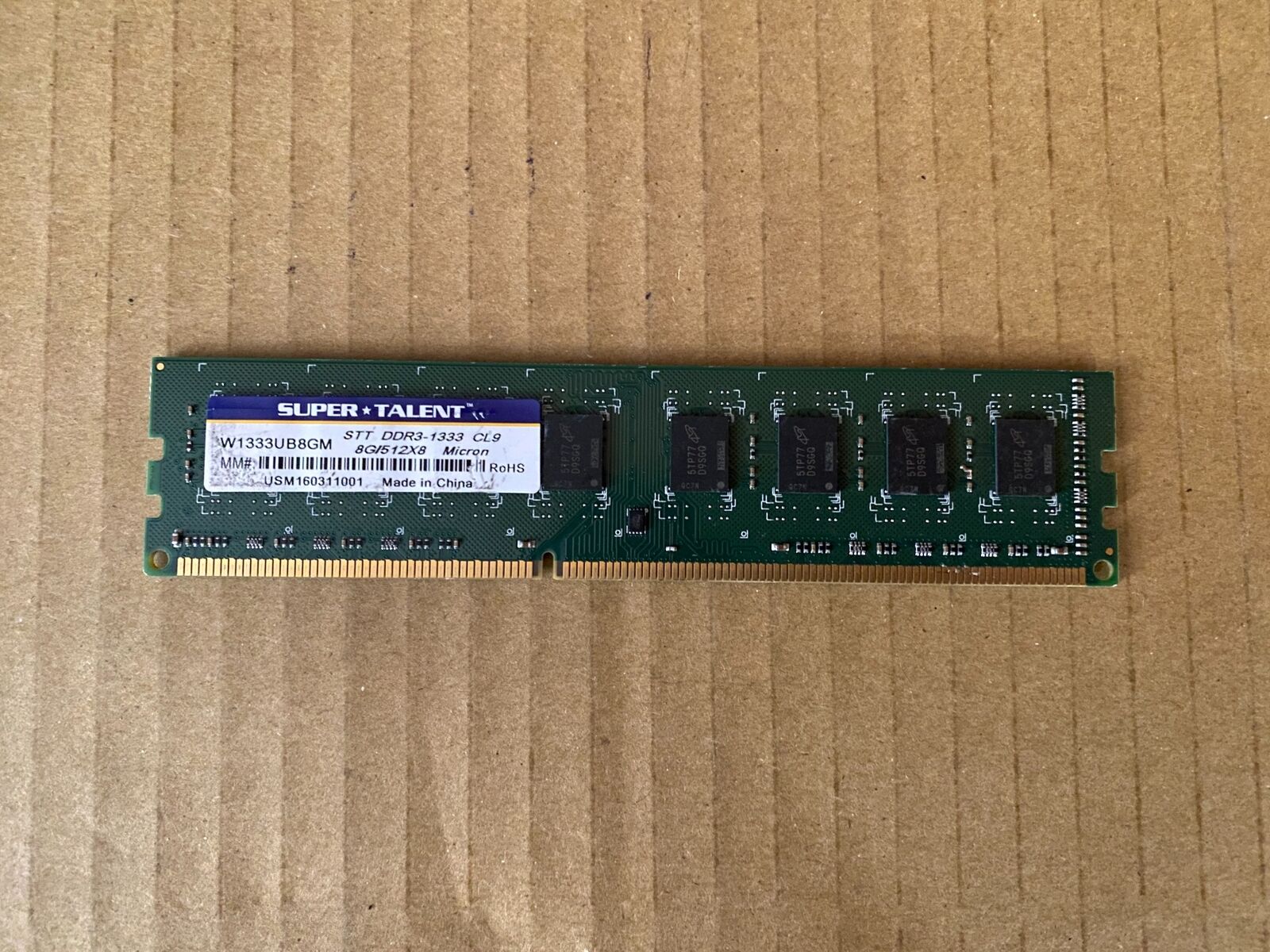 SUPER TALENT 8GB  W1333UB8GM  DDR3 1333MHZ PC3-10600 DESKTOP RAM MEMORY W3-2(30)