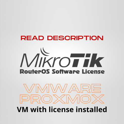 Mikrotik Router Unlimited (Virtual Machine ONLY) License CHR installed inside
