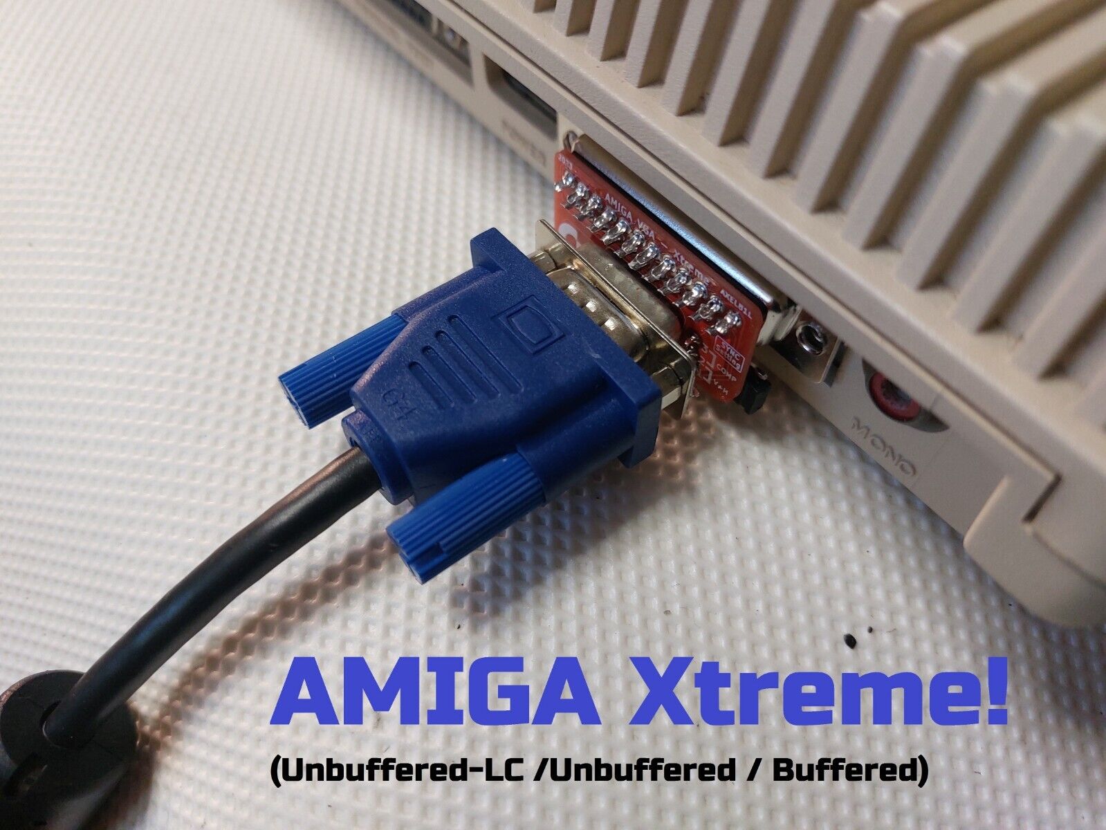 Commodore Amiga 500 500+ 600 1200 DB23 RGB video VGA adapter unbuffered Xtreme