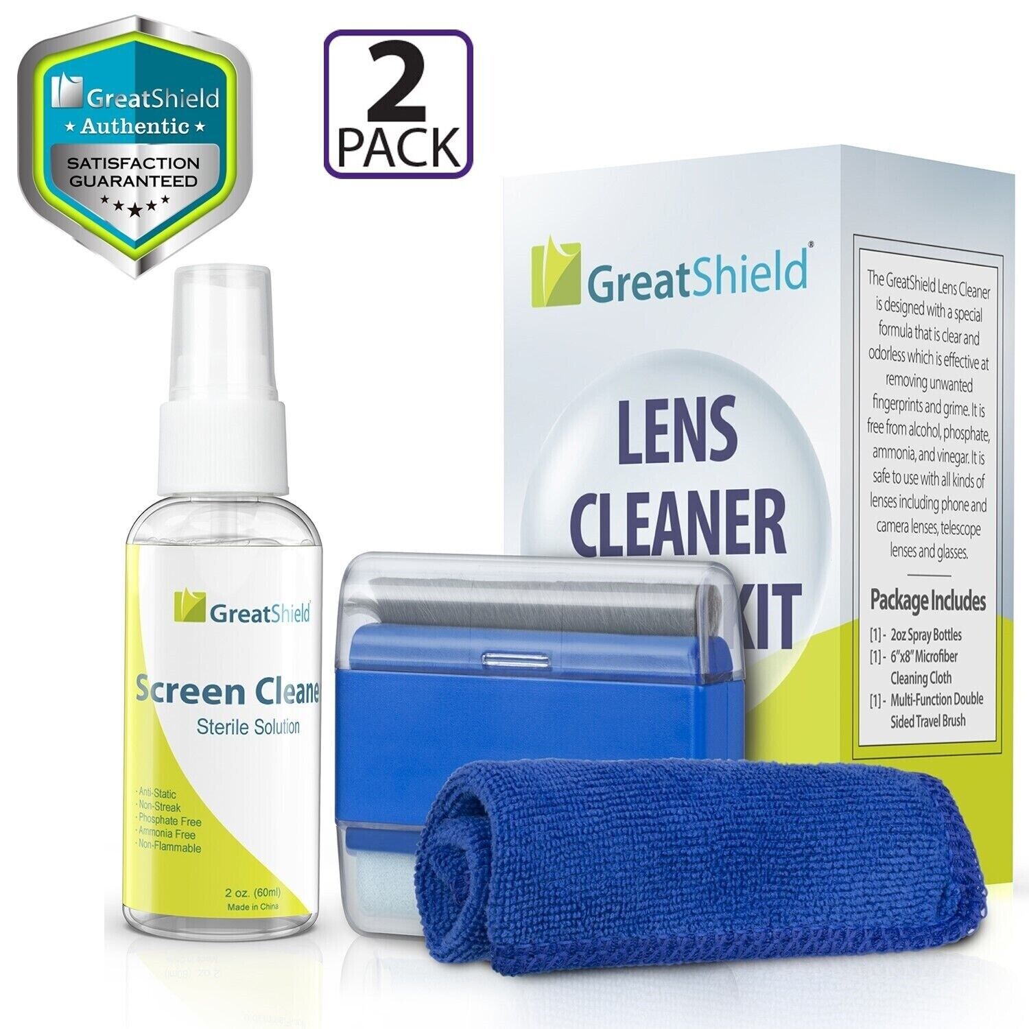 2x Screen Cleaning Kit Cleaner Spray Brush Microfiber Cloth Wipe LED TV Camera