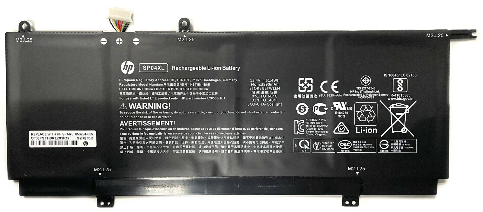 Genuine SP04XL Battery for HP Spectre X360 13-AP HSTNN-OB1B TPN-Q185 TPN-Q203