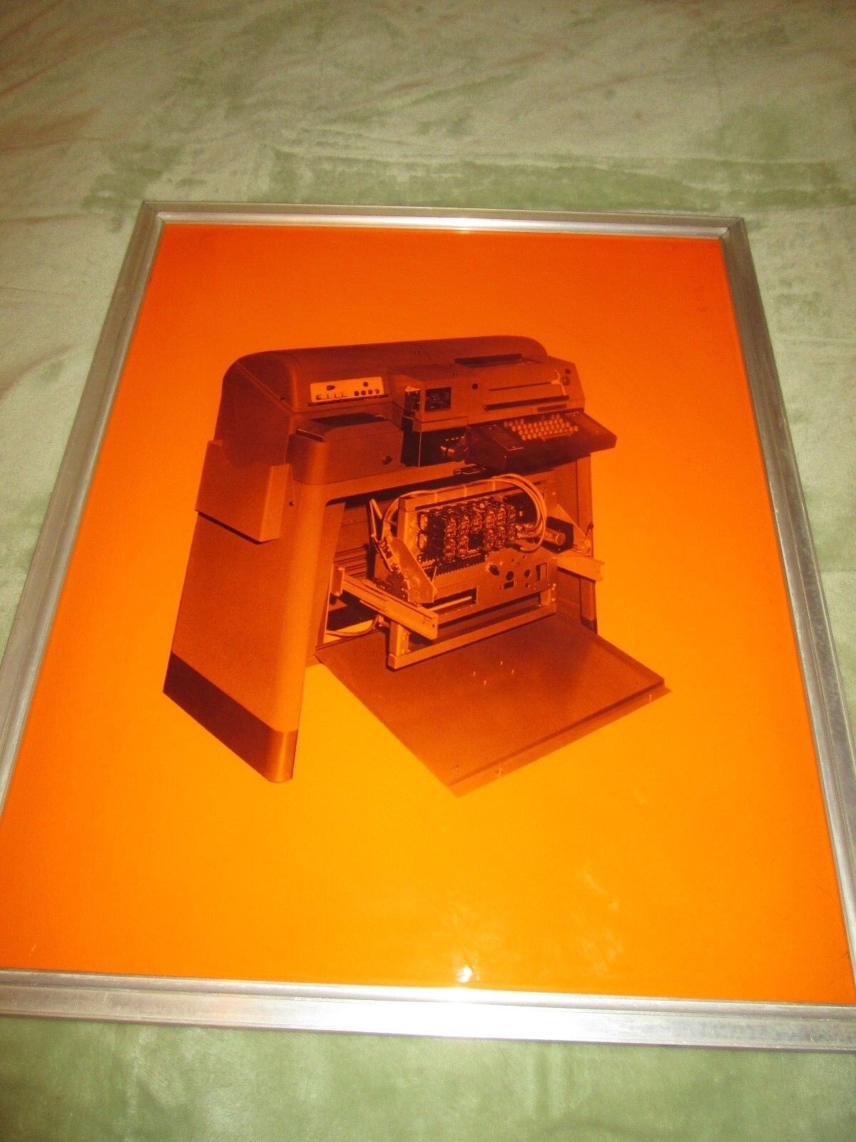 Vintage Super Computer Atomic age Printer Aluminium Framed Retro Picture Photo