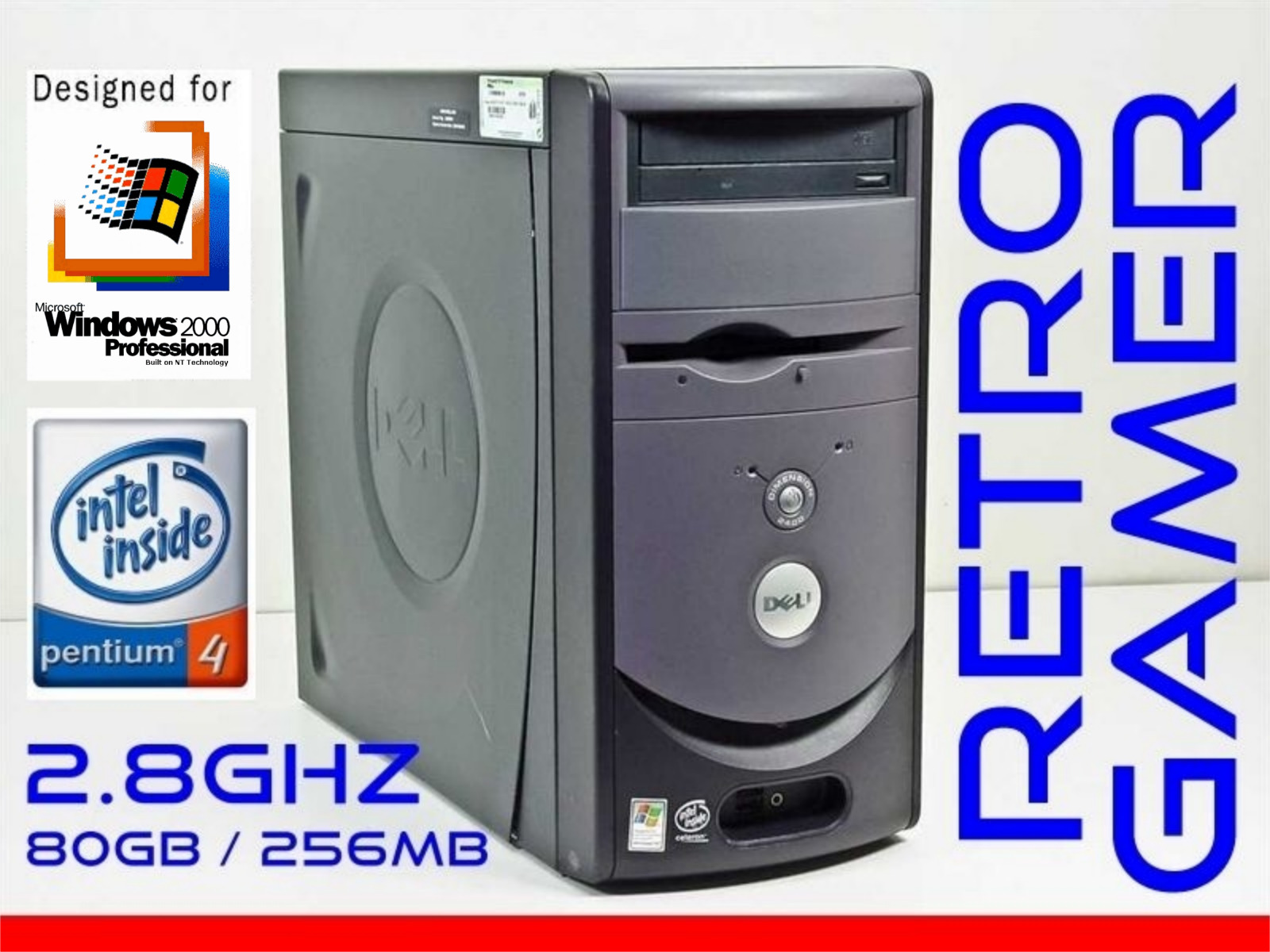 RETRO VINTAGE Commercial Dell Windows 2000 Computer Pentium 4 Win2K