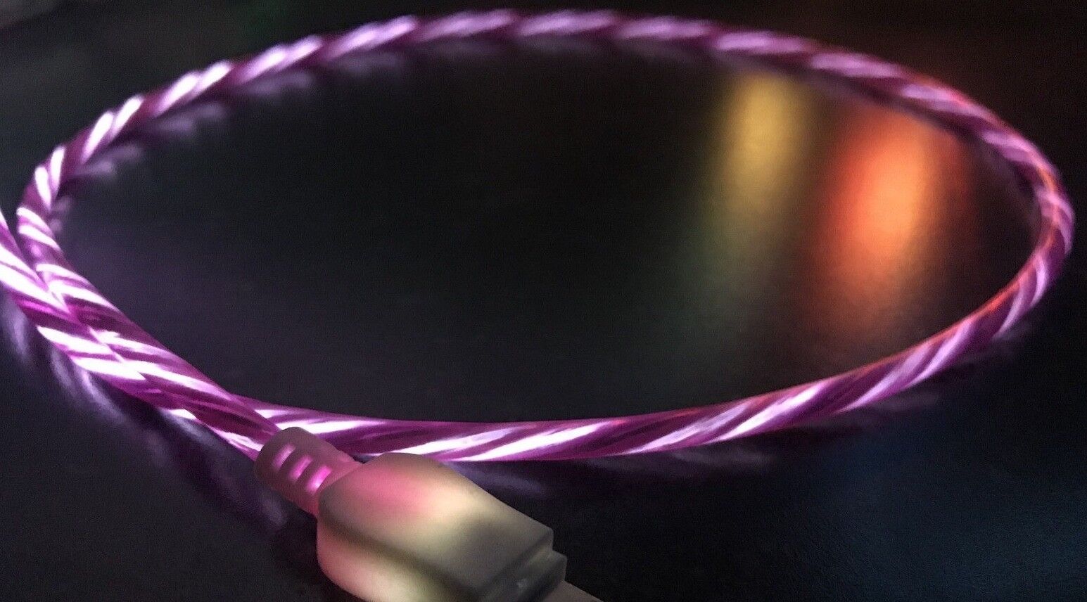 CANDY FLOW MOVING LIGHT led charger cable for REVERSIBLE MICRO C USB SMART PHONE