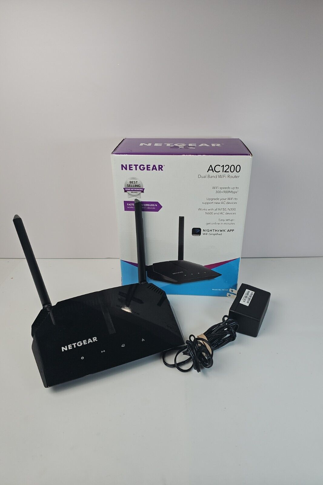 NETGEAR Ac1200 Dual Band WiFi Router Model AC1200 Nighthawk Wireless N (120701)