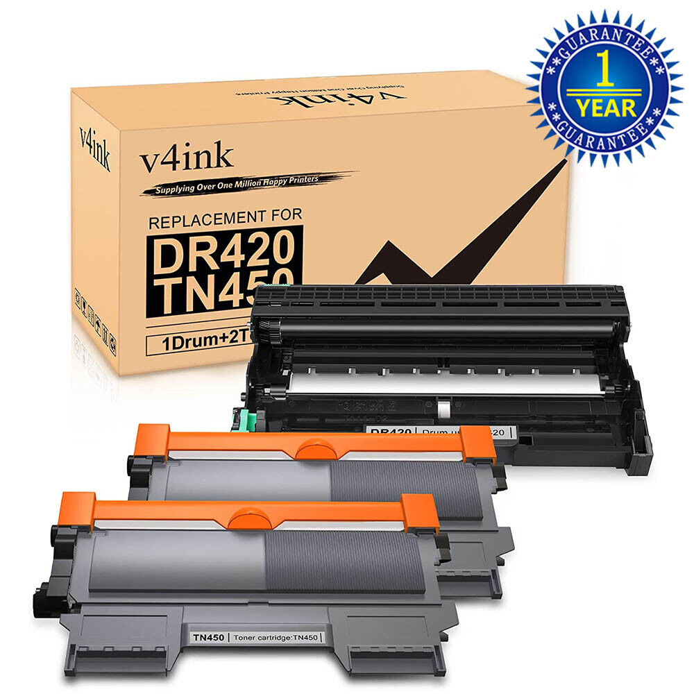 v4ink Compatible 2x TN450 TN420 Toner for Brother HL-2270dw 2280dw 2230 MFC-7240