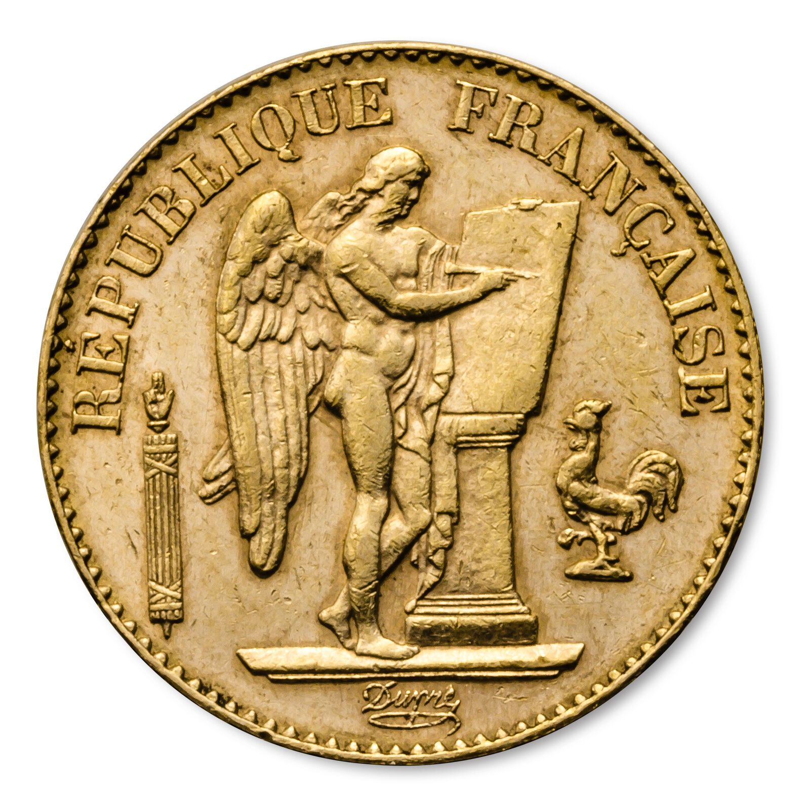 France Gold 20 Francs Lucky Angel Avg Circ - SKU #1049