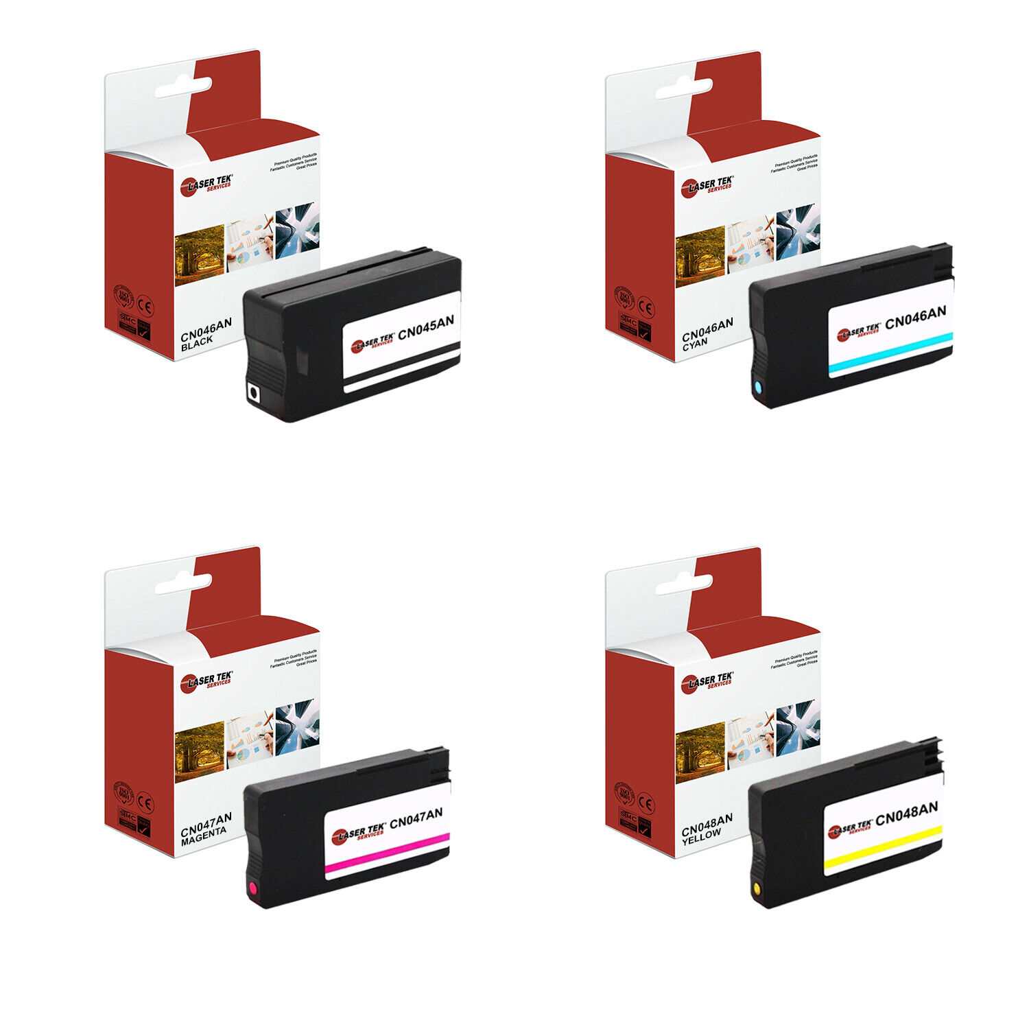 4Pk LTS 950XL 951XL BCMY HY Compatible for HP OfficeJet Pro 251dw 276dw MFP Ink
