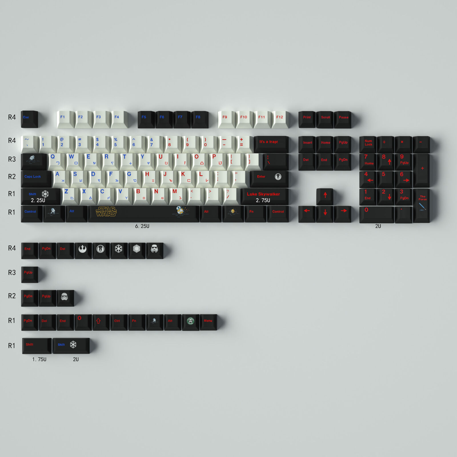 129 KEYS Star Wars Keycap PBT Sublimated Cherry Adapted MX Keyboard 64/87/980