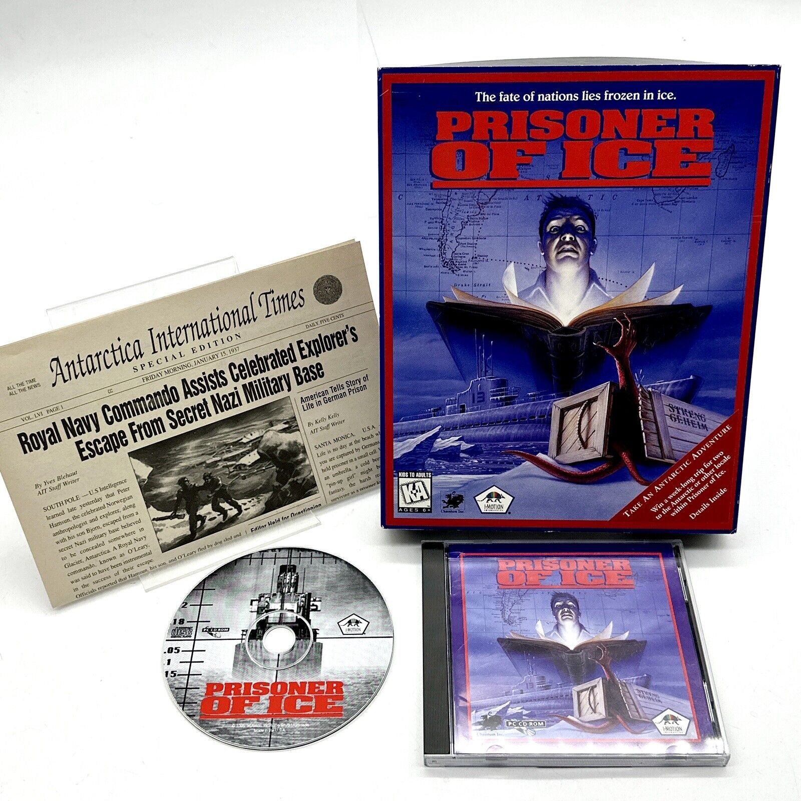 Vintage 1995 I-Motion Prisoner Of Ice IBM PC Game | Complete in Big Box | Retro 
