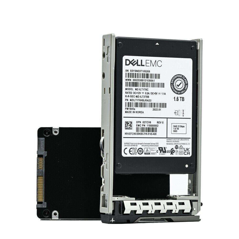 Dell 1.6TB SAS 12Gb/s 2.5-inch Enterprise SSD in 13G Tray - 3TCV6 MZ-ILT1T6C