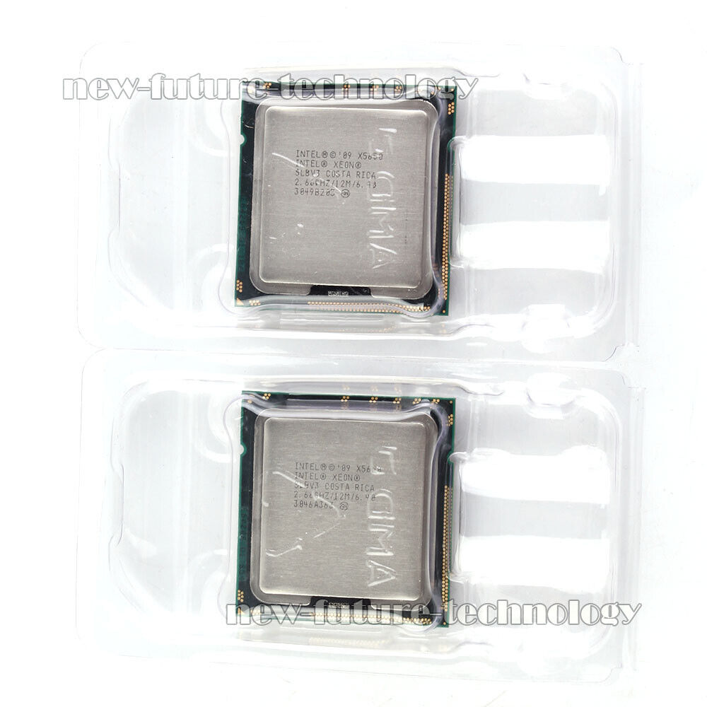 Lot of 2 Intel Xeon X5650 SLBV3 2.66GHz 12MB LGA1366 Processor CPU 3200MHz