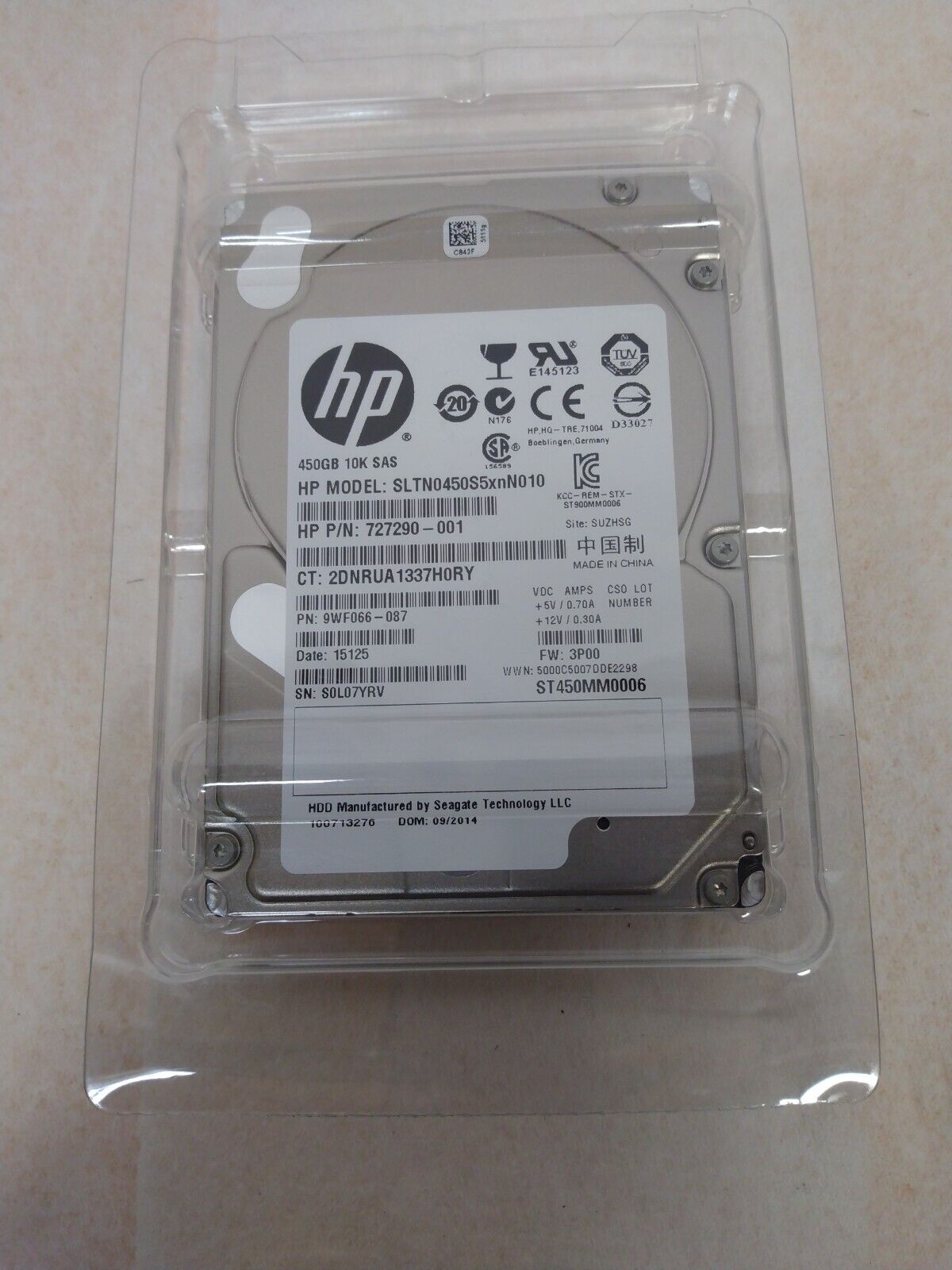 HP 450GB 10K SAS SLTN0450S5xnN010 ST450MM0006 NEW