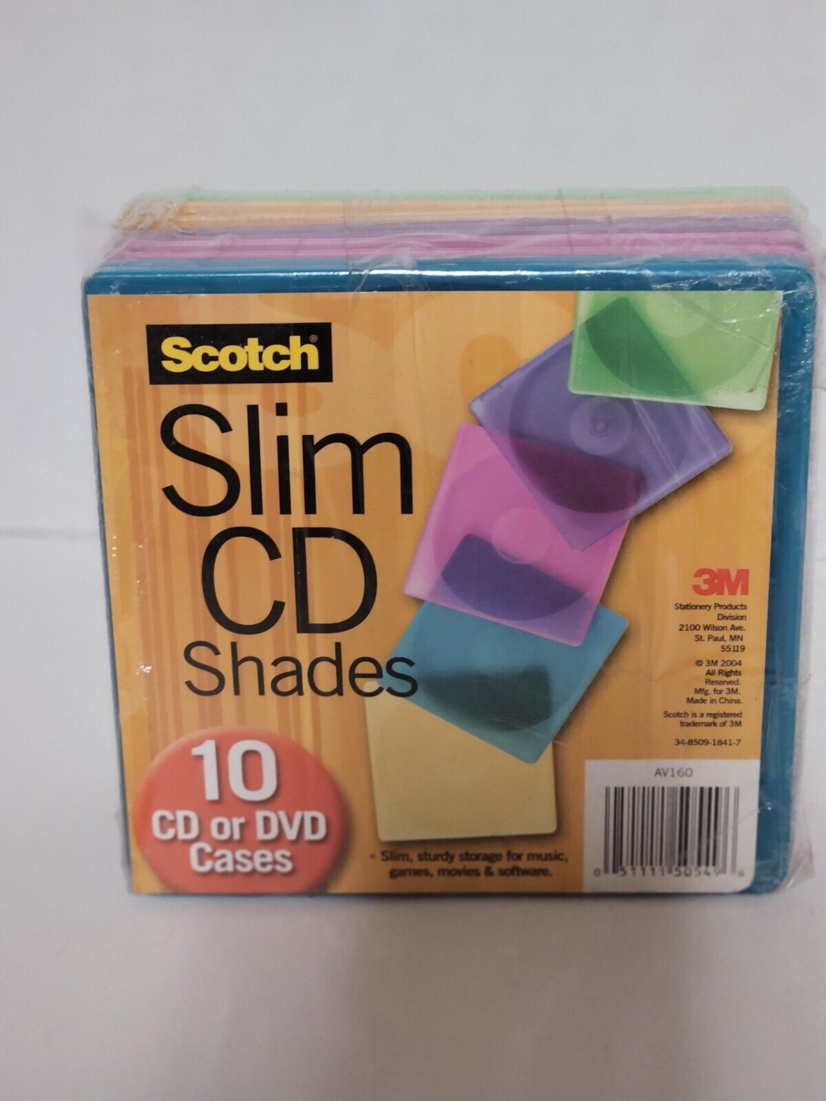 VINTAGE SCOTCH 3M SLIM CD / DVD SHADES / CASES SEALED ~ 10 Pack ~ AV160- NEW