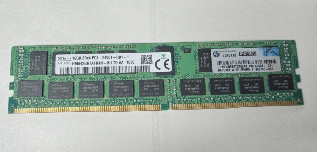 Lot of 14x SK HYNIX 16GB PC4-2400MHz HMA42GR7AFR4N-UH RDIMM Registered ECC