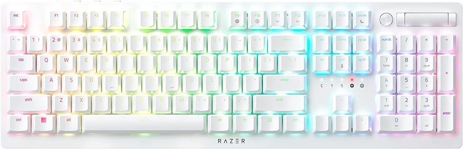 Razer DeathStalker V2 Pro Wireless Clicky Switch Keyboard White Certified Refurb