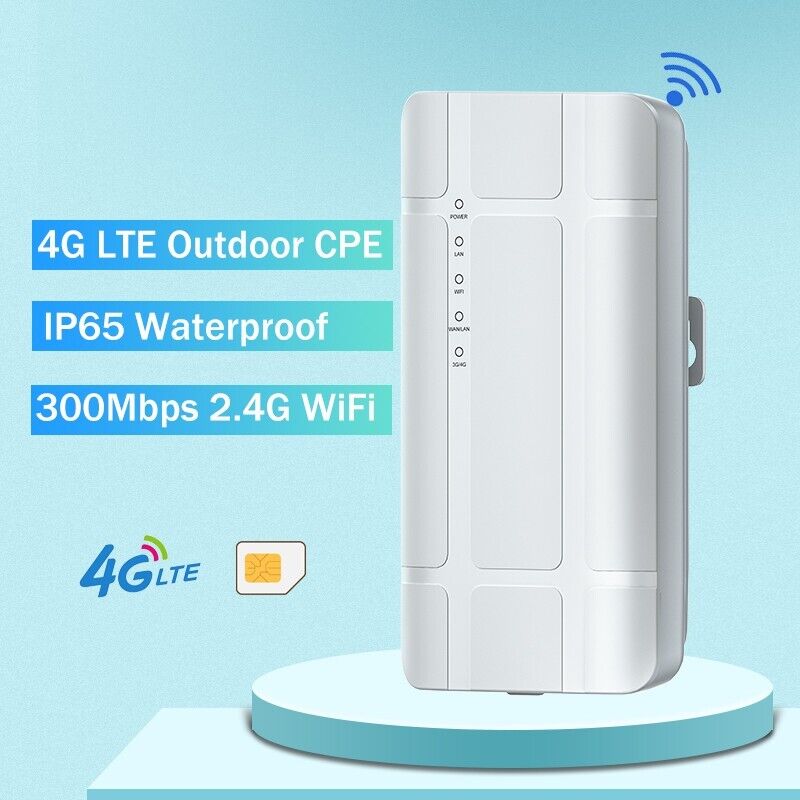 Dbit 300Mbps Outdoor IP65 Waterproof 4G LTE CPE WiFi Router with SIM Card Slot