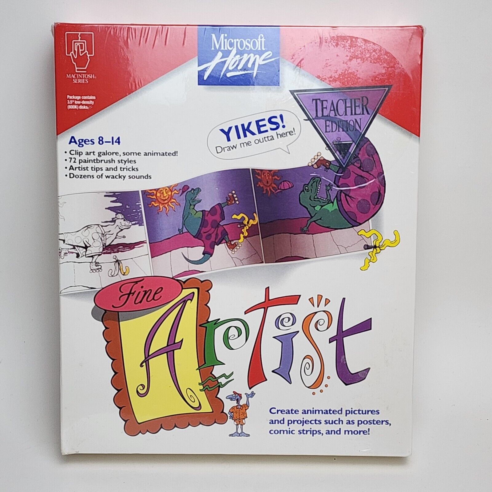 Microsoft Home Mac Fine Artist Create Pictures Projects Posters Comics SEALED