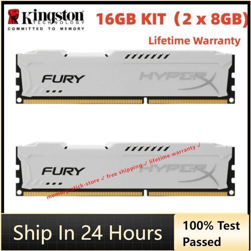 KINGSTON HyperX FURY DDR3 16GB 2x 8GB 1600 MHz PC3-12800 Desktop RAM Memory DIMM