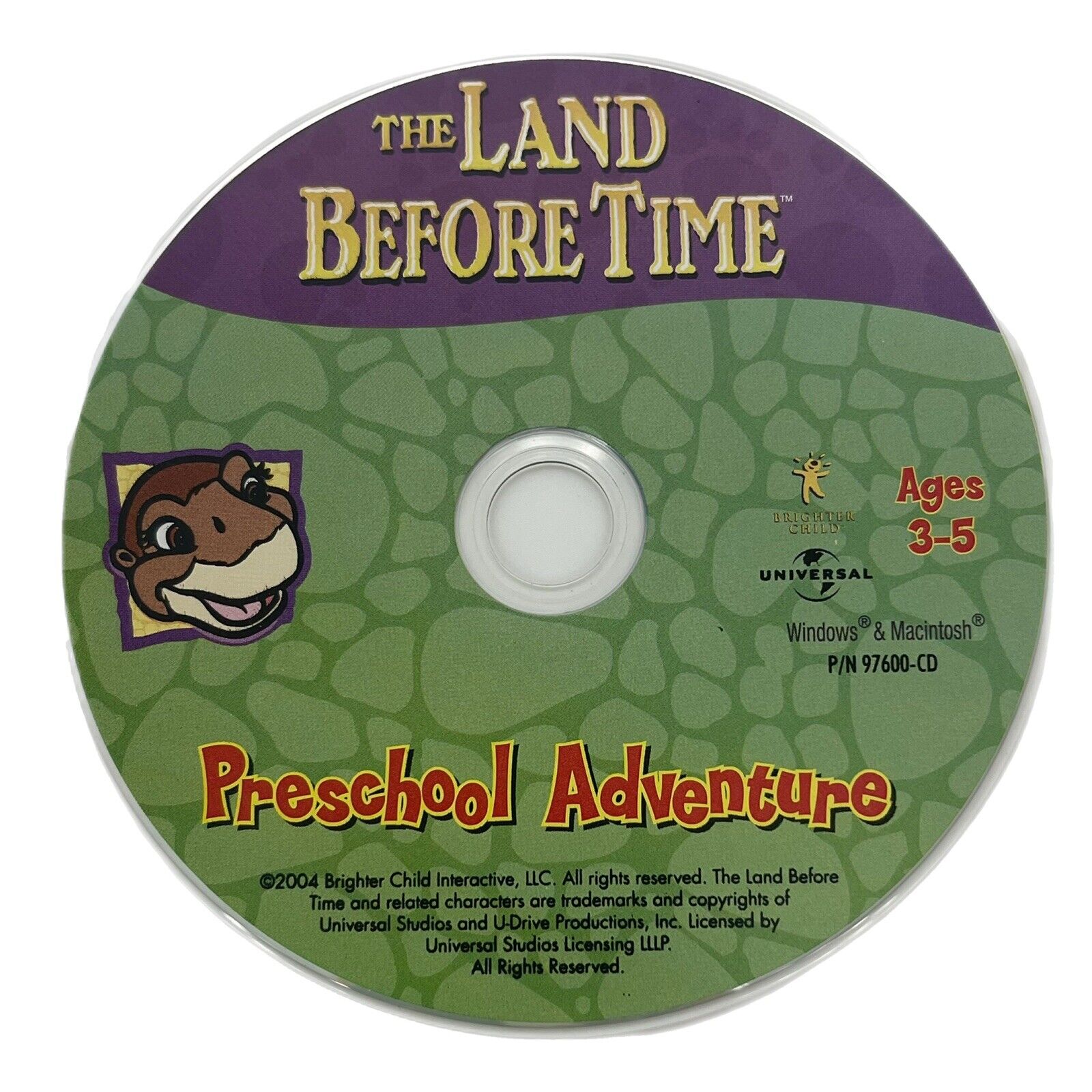 The Land Before Time Preschool Adventure CD-ROM 2004 Ages 3-5 Homeschool