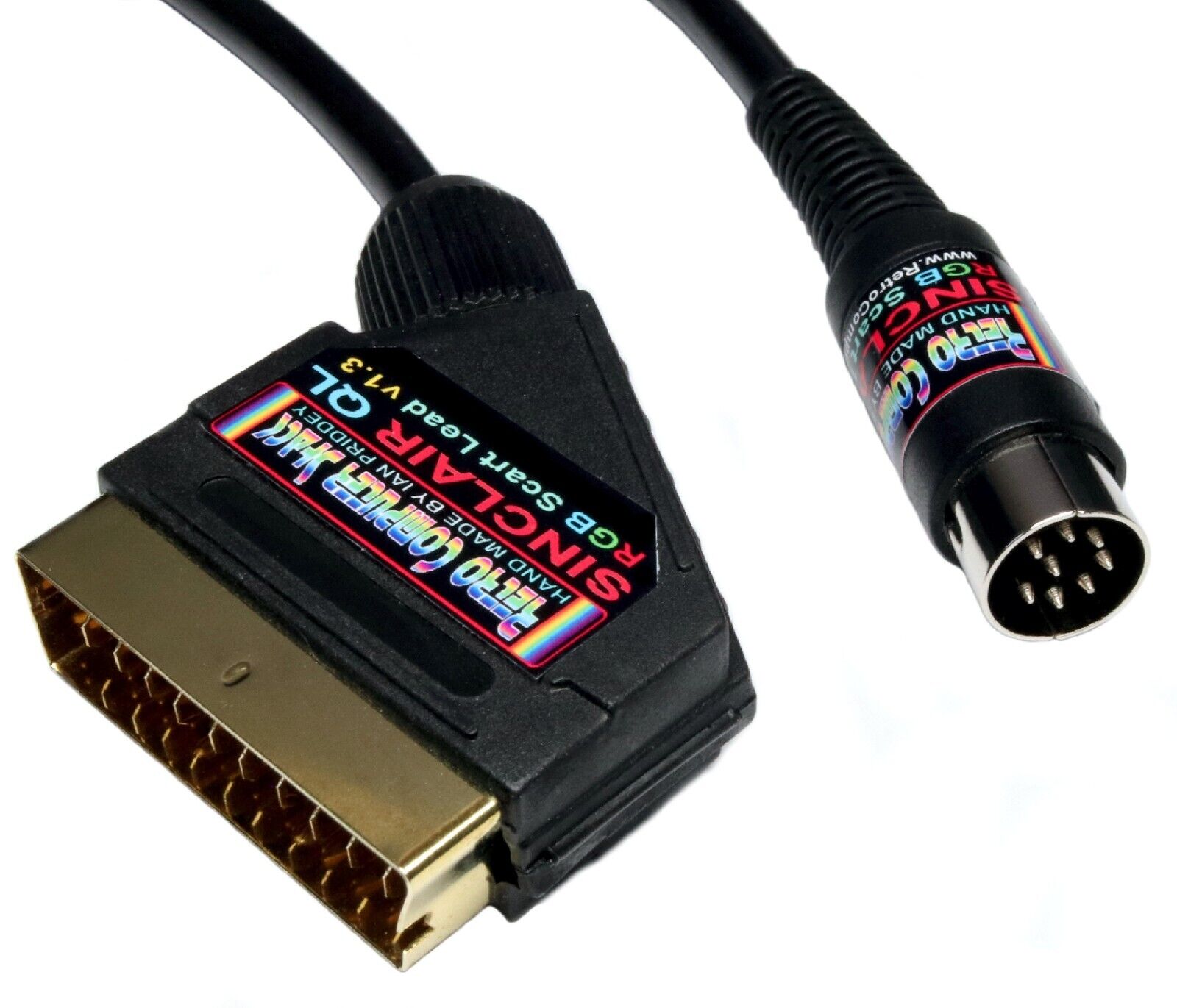 Sinclair QL High Quality RGB Scart Lead Video Cable TV Lead Retro Computer Shack