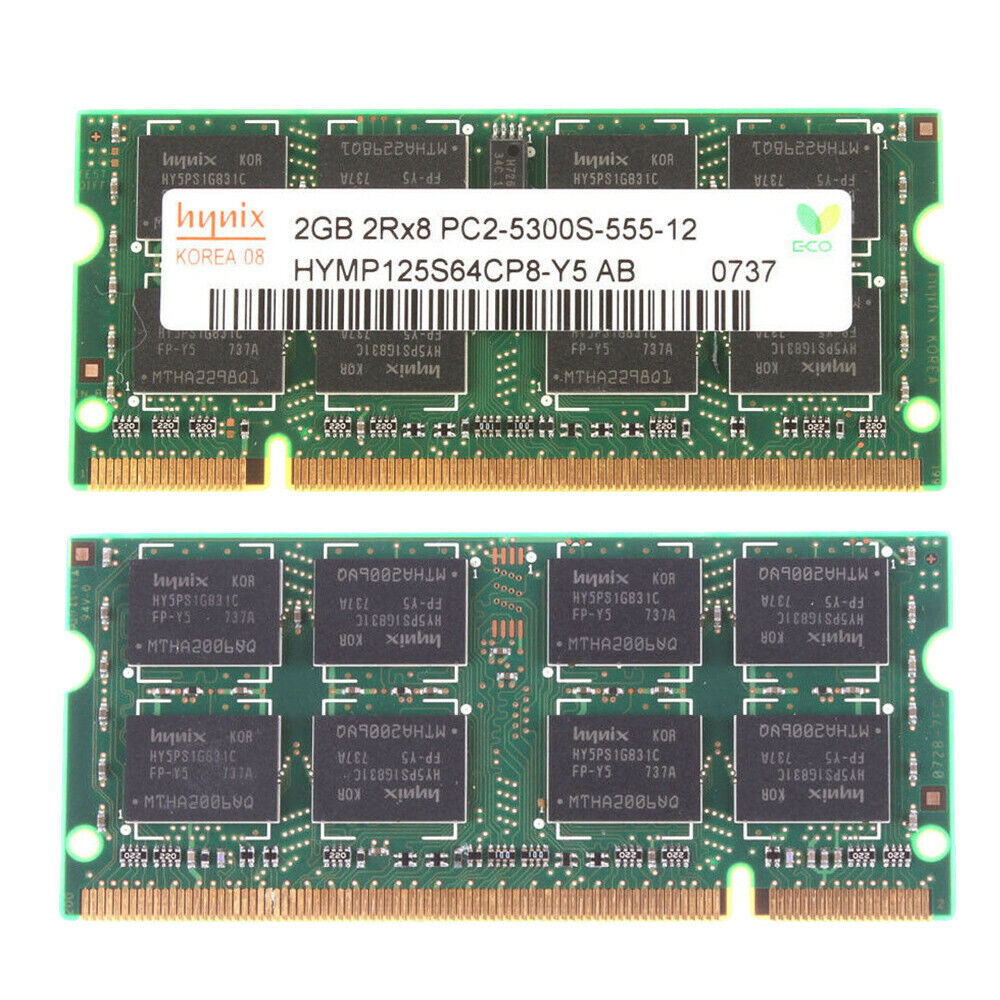 2PCS Hynix 2GB PC2-5300 DDR2 667Mhz OEM 200pin  Laptop Sodimm Memory RAM US
