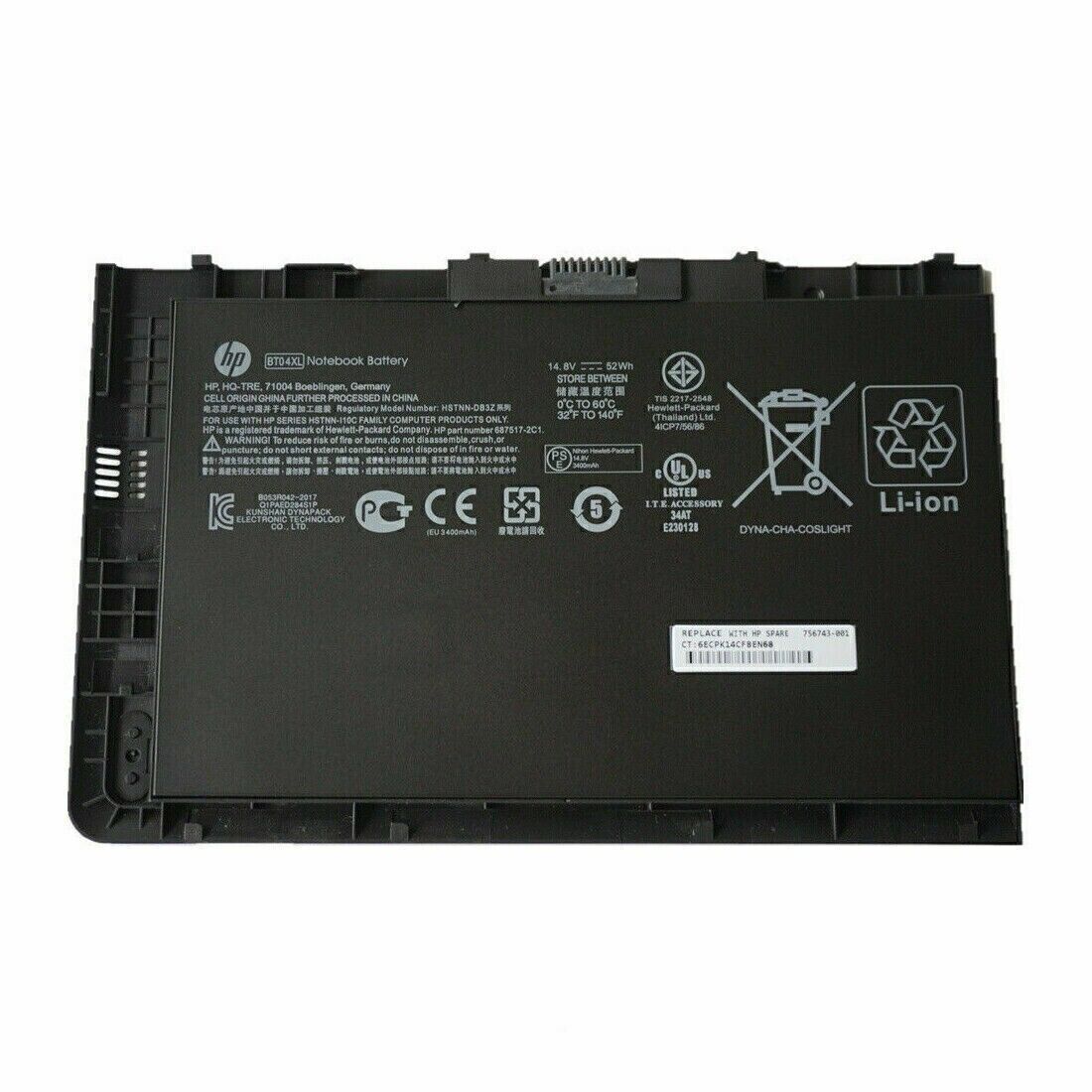 Genuine BT04XL Battery For HP EliteBook Folio 9470M 9480M 687945-001 HSTNN-IB3Z