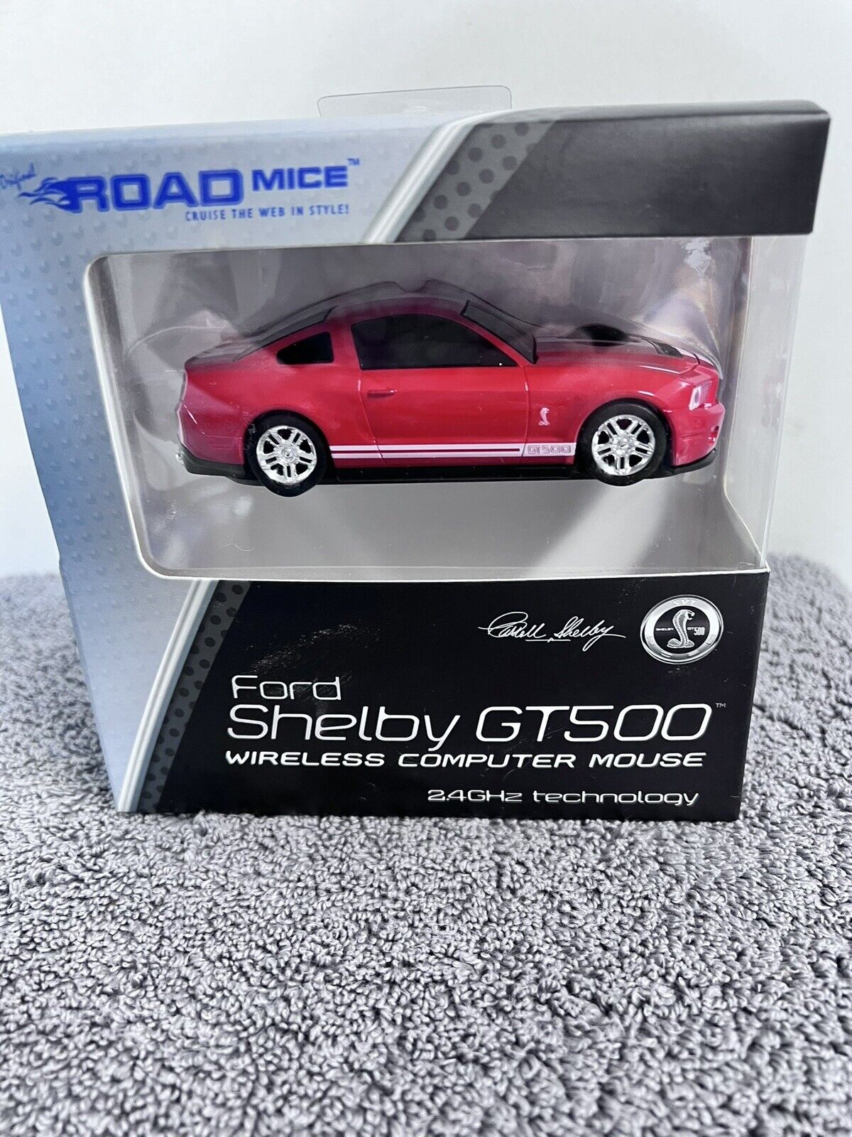 Original Road Mice Red Ford Shelby GT500 Gift Wireless Computer Mouse headlights