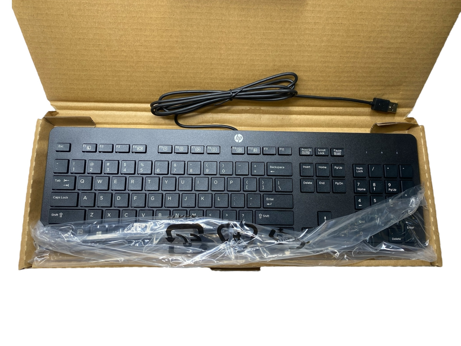 Lot of 5 HP USB Slim Keyboards 803181-001 Black