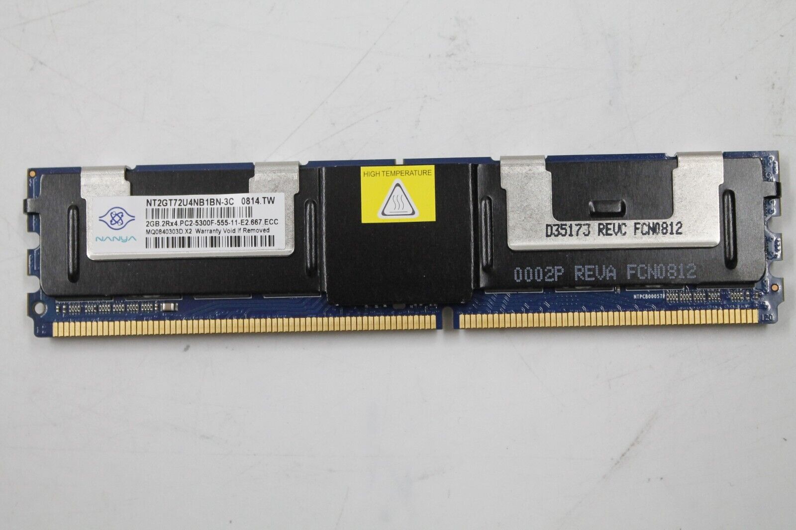 Nanya 2GB 2Rx4 PC2-5300F DDR2 667 MHz Memory (NT2GT72U4NB1BN-3C)