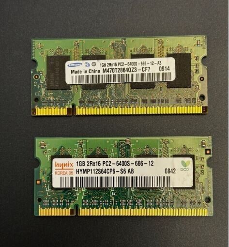 2GB (2X1GB) 2RX16 PC2 6400S RAM Memory for Dell Latitude D600 D610, D620, D630