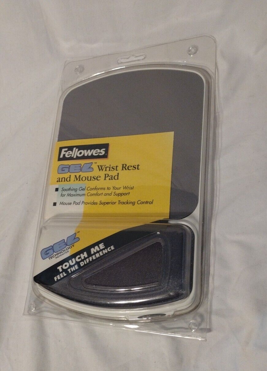 Vintage Fellowes Gel Wrist Rest and Mouse Pad # 91741 Made In USA New Old Stock