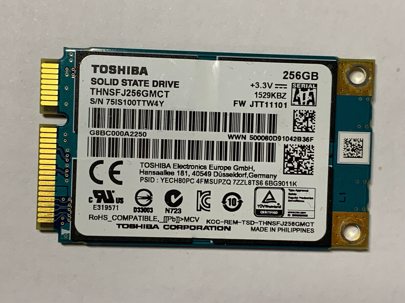 TOSHIBA THNSFJ256GMCT 256GB SSD mSATA For Samsung Dell HP Lenovo Laptop Mini SSD