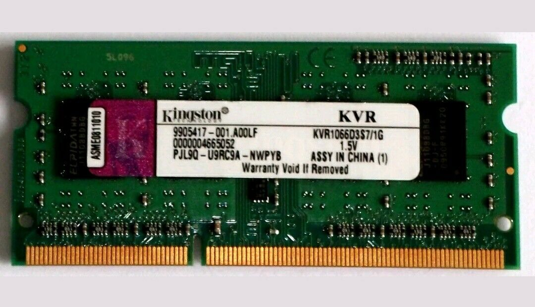 Kingston KVR1066D3S7/1GBK DDR3-1066 SODIMM 1GB Memory ***BRAND NEW***