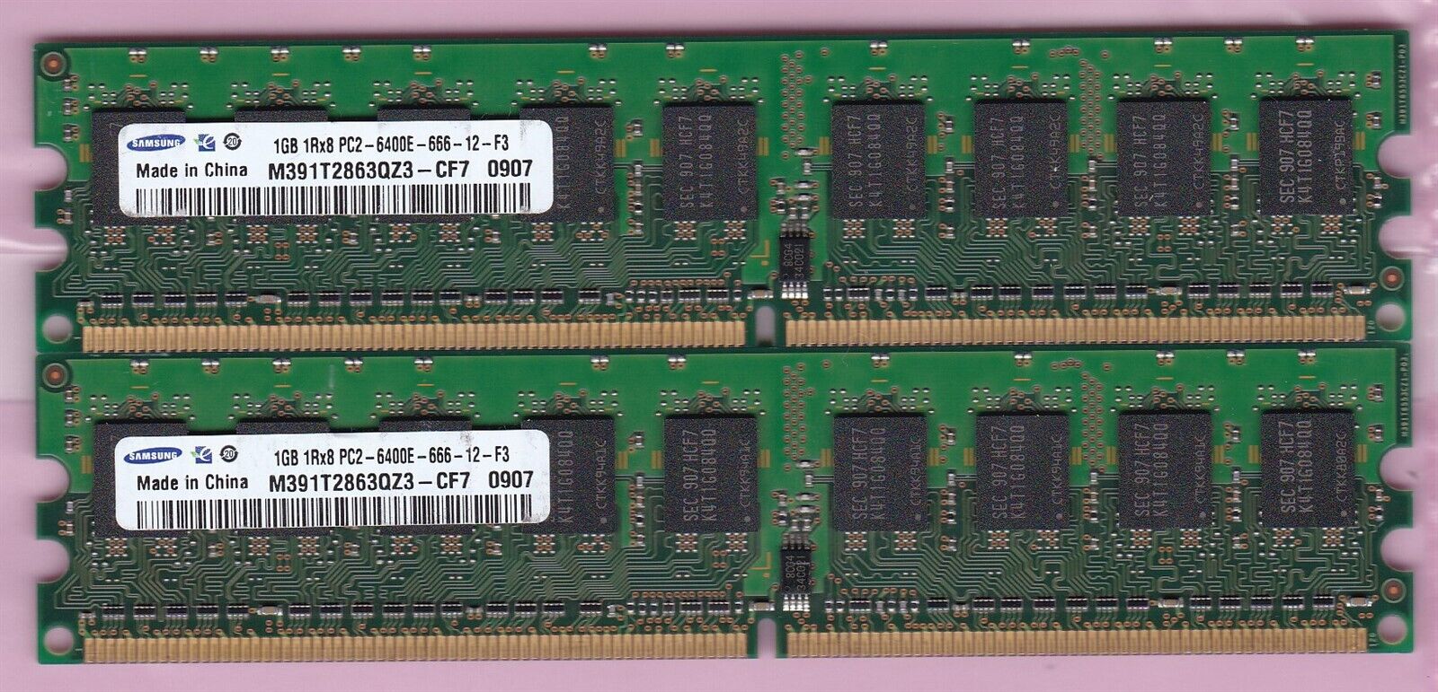 2GB 2x1GB SAMSUNG PC2-6400E DDR2 ECC M391T2863QZ3-CF7 SERVER WORKSTATION Ram Kit
