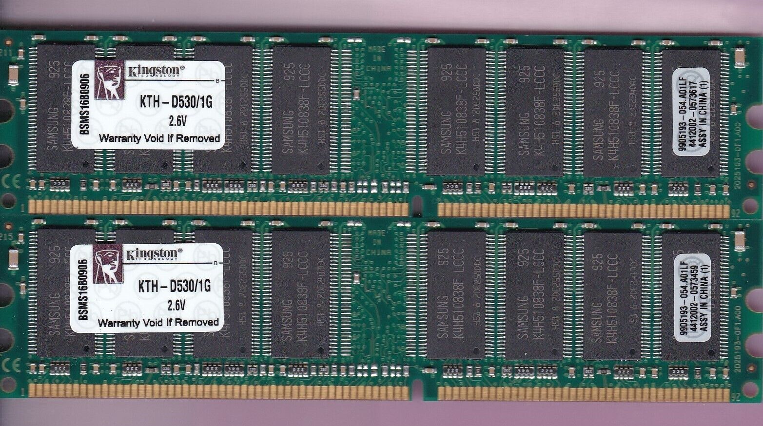 2GB 2x1GB PC-3200 KINGSTON KTH-D530/1G DDR-400 Samsung MEMORY KIT DDR1 PC3200